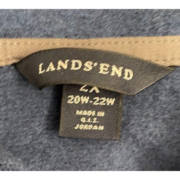 Lands' End Blue Quarter-Zip Sweatshirt - Picture 2 of 4